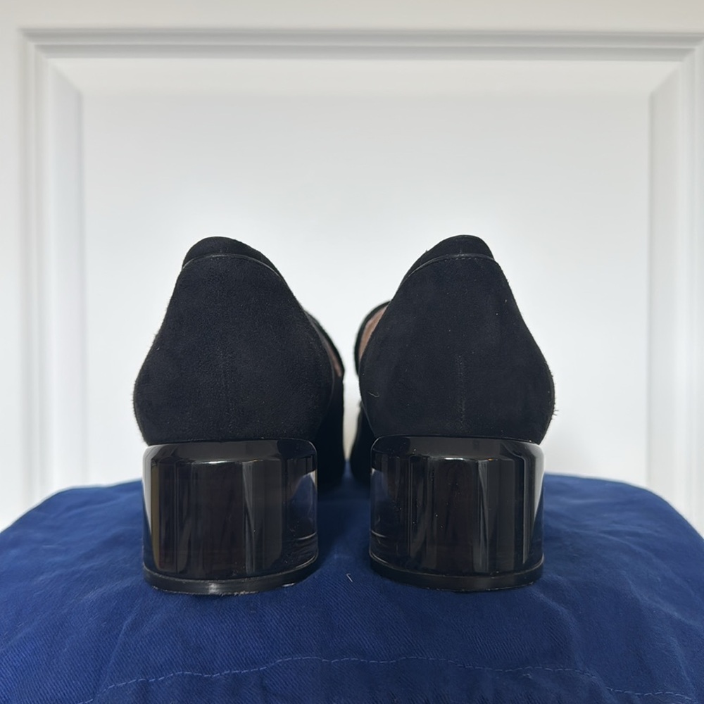 Stuart Weitzman Carmella Lucite Block Heel Suede … - image 4